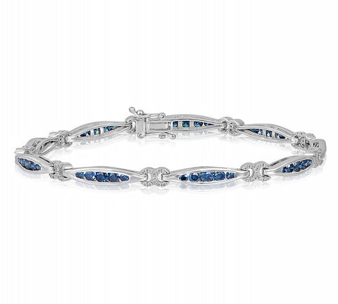 14K GOLD BLUE DIAMOND BRACELET SKU# 20001