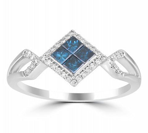 14K GOLD BLUE DIAMOND RING SKU# 20002