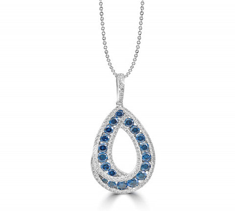 14K GOLD BLUE DIAMOND PENDANT SKU# 20004