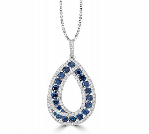 14K GOLD BLUE DIAMOND PENDANT SKU# 20007