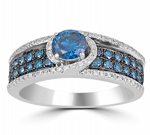 14K GOLD BLUE DIAMOND RING SKU# 20011