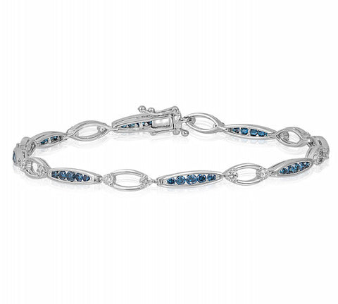 14K GOLD BLUE DIAMOND BRACELET SKU# 20015