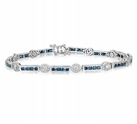 14K GOLD BLUE DIAMOND BRACELET SKU# 20016