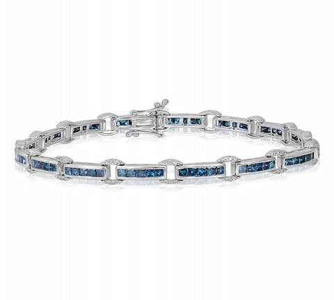 14K GOLD BLUE DIAMOND BRACELET SKU# 20017