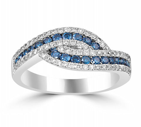 14K GOLD BLUE DIAMOND RING SKU# 20020