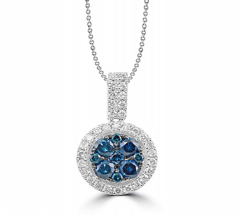 14K GOLD BLUE DIAMOND PENDANT SKU# 20021