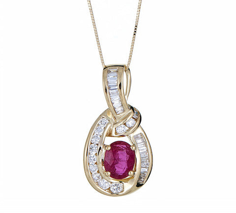 18K GOLD RUBY PENDANT SKU# 80005