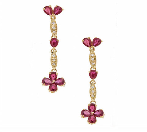 18K GOLD RUBY EARRINGS SKU# 80008