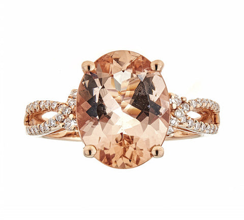 14K GOLD MORGANITE RING SKU# 80010