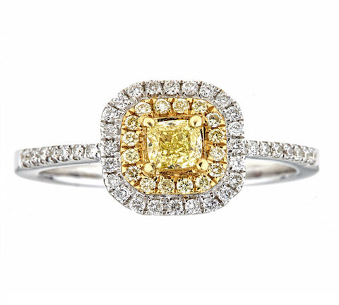 18K GOLD YELLOW DIAMOND RING SKU# 80014