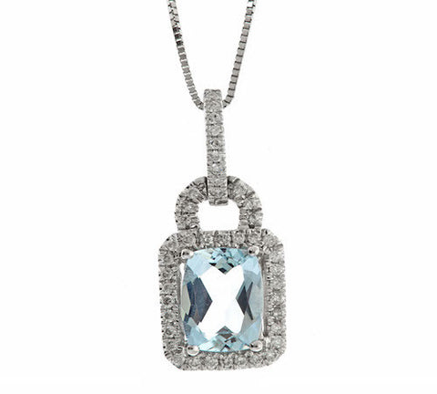 14K GOLD AQUAMARINE PENDANT SKU# 80028