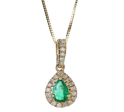 10K GOLD EMERALD PENDANT SKU# 80031