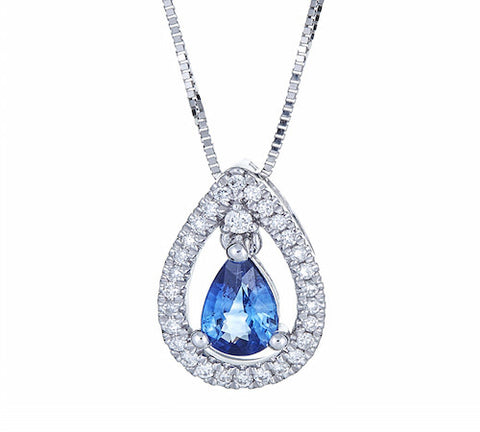 18K GOLD SAPPHIRE PENDANT SKU# 80034