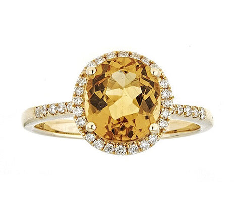 14K GOLD YELLOW BERYL RING SKU# 80043