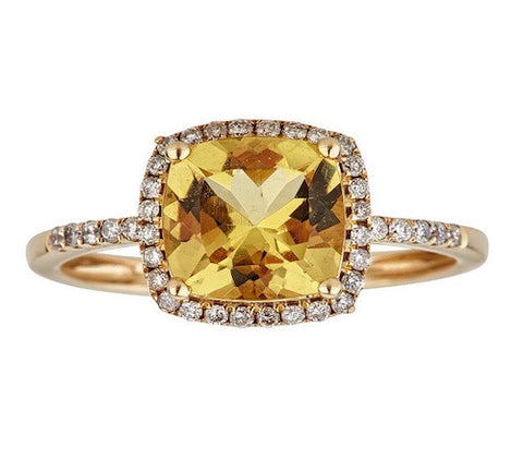 14K GOLD YELLOW BERYL RING SKU# 80045