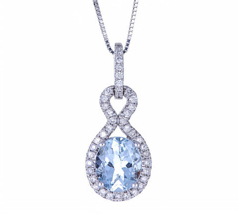 14K GOLD AQUAMARINE PENDANT SKU# 80056