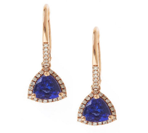 14K GOLD TANZANITE EARRING SKU# 80061