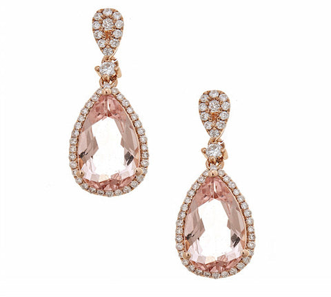 14K GOLD MORGANITE EARRING SKU# 80065