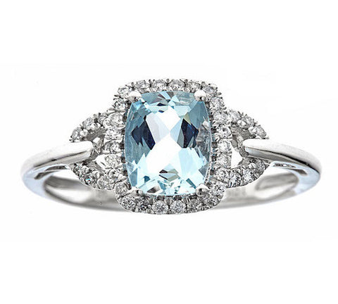 14K GOLD AQUAMARINE RING SKU# 80071