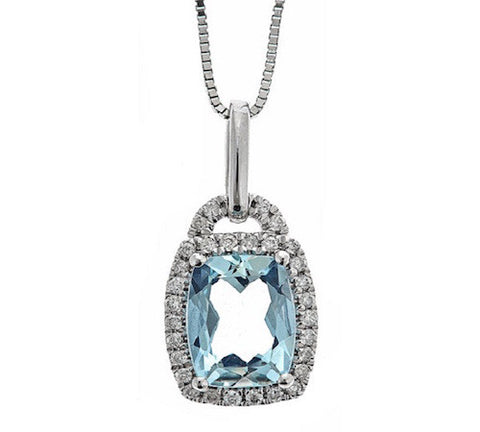 10K GOLD AQUAMARINE PENDANT SKU# 80072