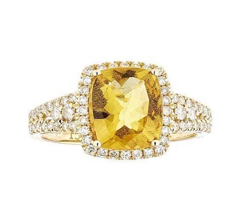 14K GOLD YELLOW BERYL RING SKU# 80082