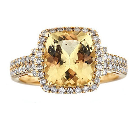 14K GOLD YELLOW BERYL RING SKU# 80087